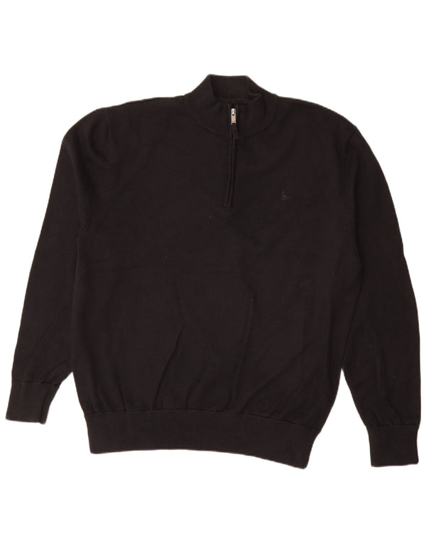 Jack Wills Pull col zippé pour homme XL en coton noir