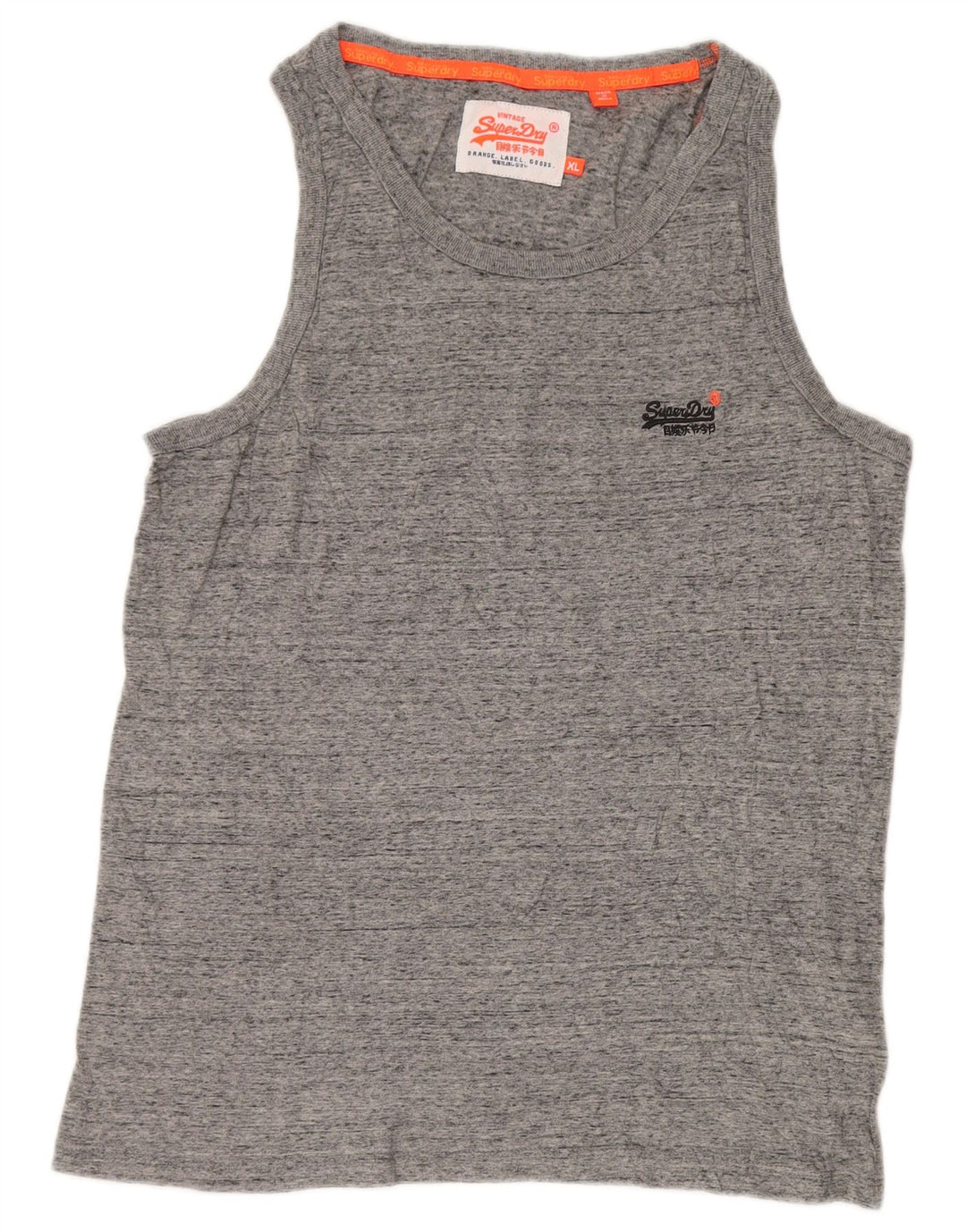 SUPERDRY Débardeur Homme XL Gris Moucheté Coton