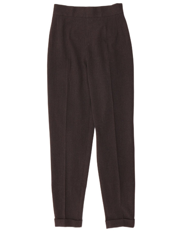 Sportmax Pantalon de costume fuselé taille haute pour femme UK 12 Medium W26 L30 Gris