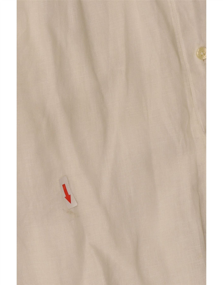 Brooksfield Chemise Homme Taille 40 Lin Blanc Moyen