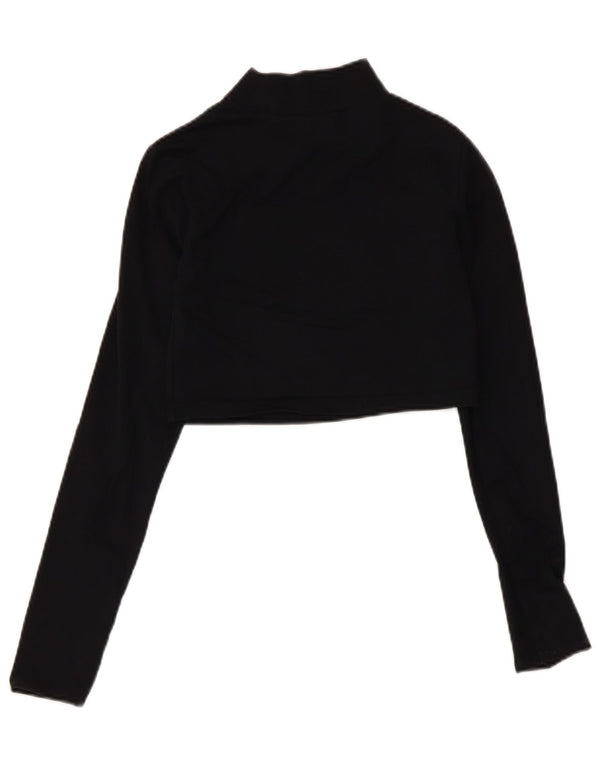Fila Femme Crop Graphic Top Manches Longues UK 8 Small Noir Coton