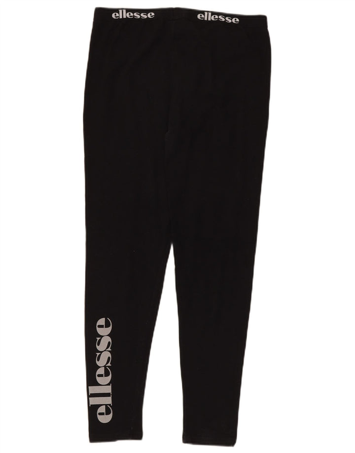 ELLESSE Leggings graphiques pour femmes UK 12 coton noir moyen