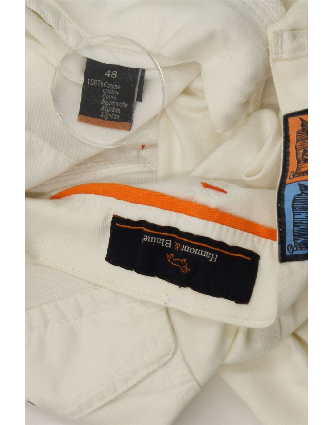 Harmont & Blaine Short chino graphique pour homme IT 48 Medium W30 Blanc Coton