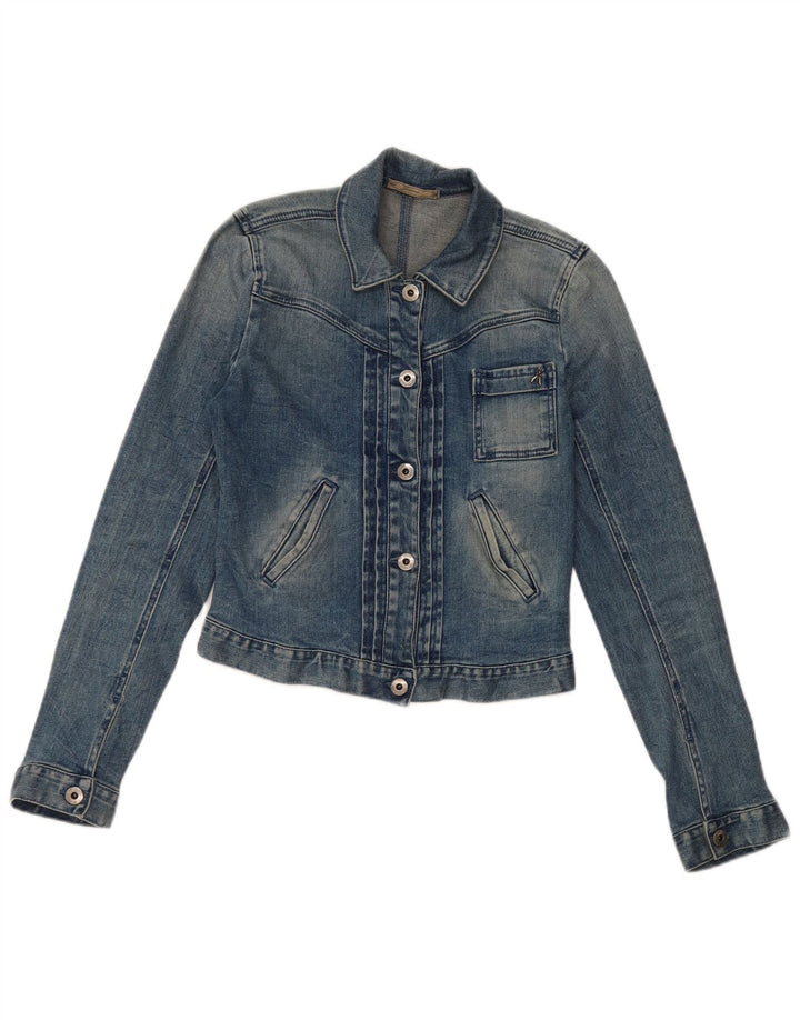 veste en denim crop femme vintage IT 40 petit coton bleu