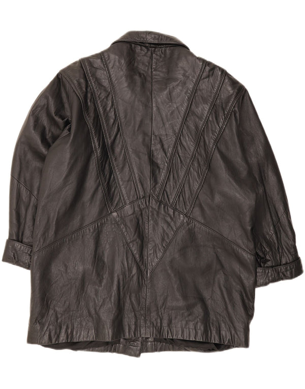 Veste en cuir femme vintage IT 48 XL Cuir noir
