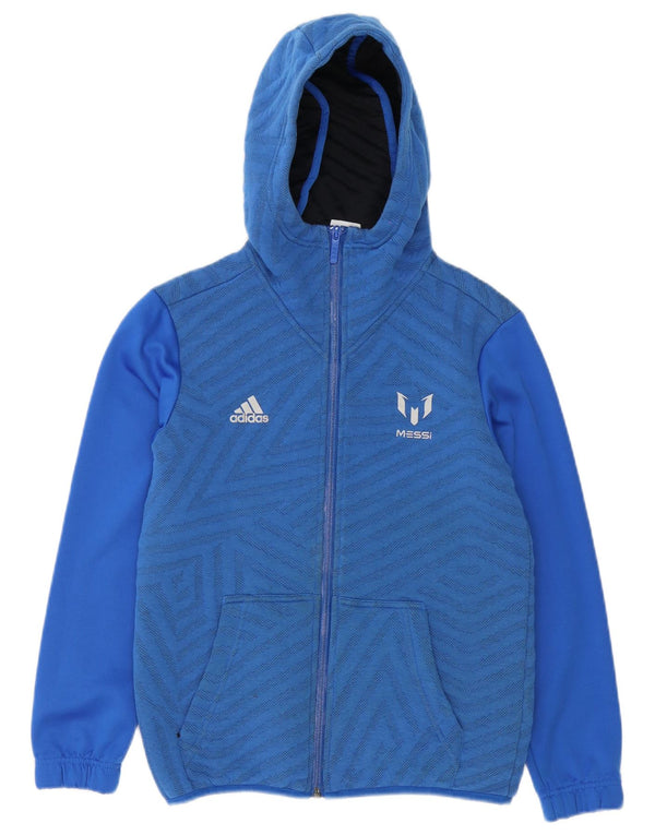 Adidas Garçons MESSI Graphic Zip Sweat à capuche 11-12 ans Bleu Géométrique
