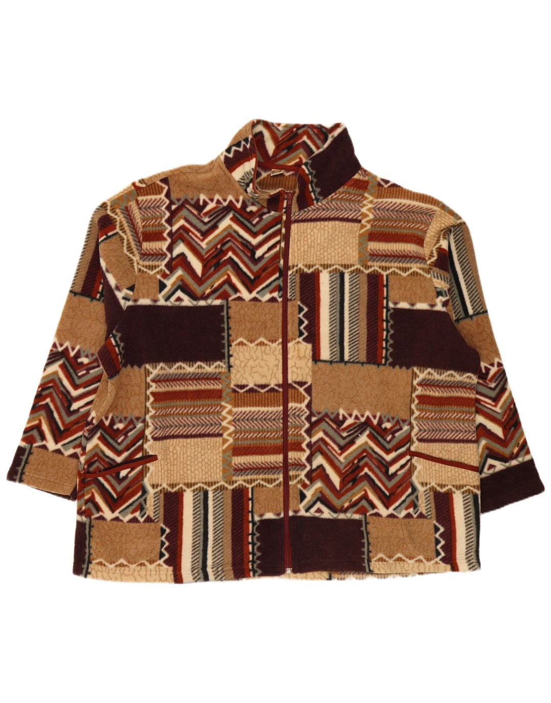 Veste polaire homme vintage EU 56 3XL Patchwork multicolore Polyester