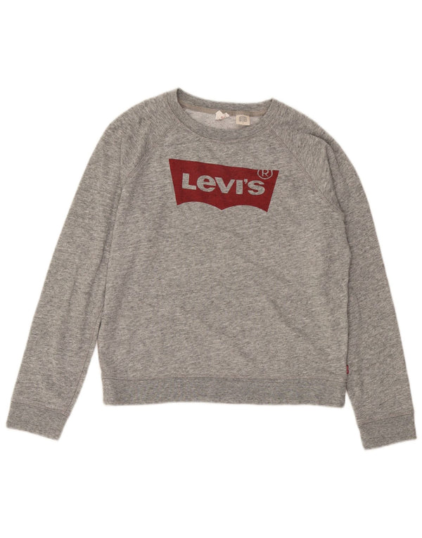Levi's Sweat-Shirt Graphique Femme UK 44 Gris Moyen Moucheté