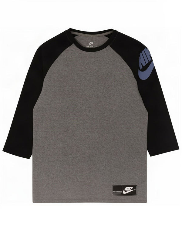 Nike Haut graphique à manches 3/4 pour homme en coton color block Gris Taille S