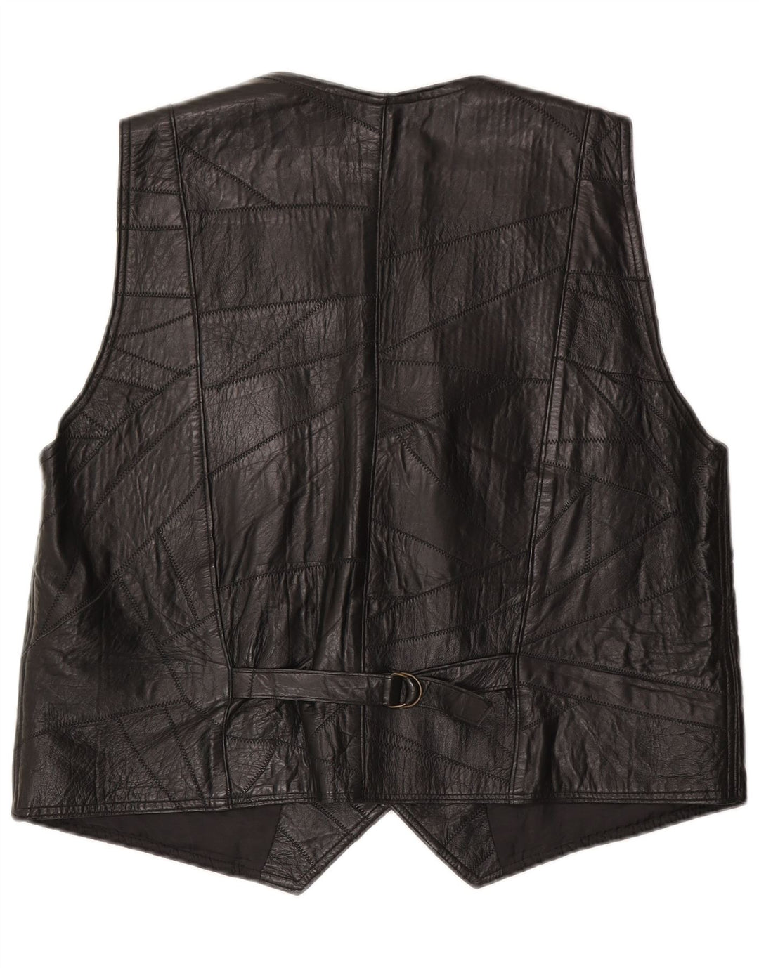 gilet en cuir homme vintage grand noir