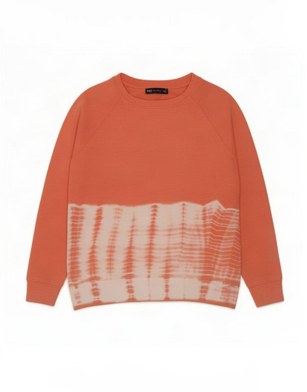 Marks & Spencer Sweat-shirt pour femme UK 12 en coton tie-dye orange moyen
