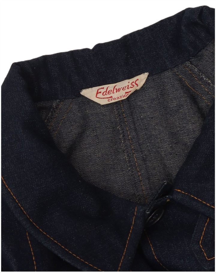 VINTAGE Manteau en denim surdimensionné pour hommes UK 18 XL Bleu Marine