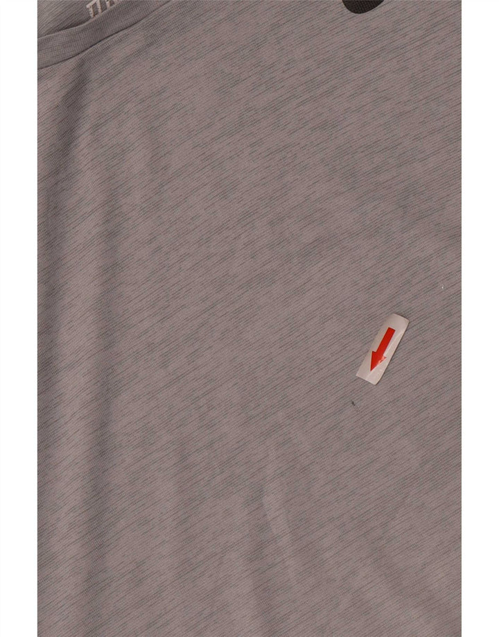 Nike T-shirt Dri Fit pour homme en polyester à fines rayures gris moyen