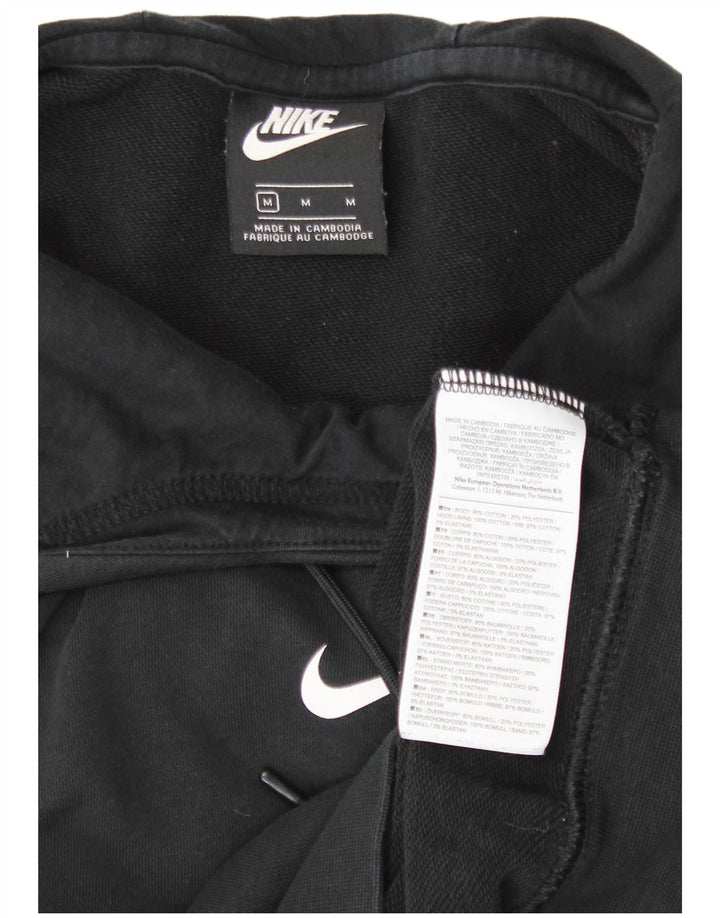Nike Pull à capuche graphique pour femme UK 14 en coton noir moyen