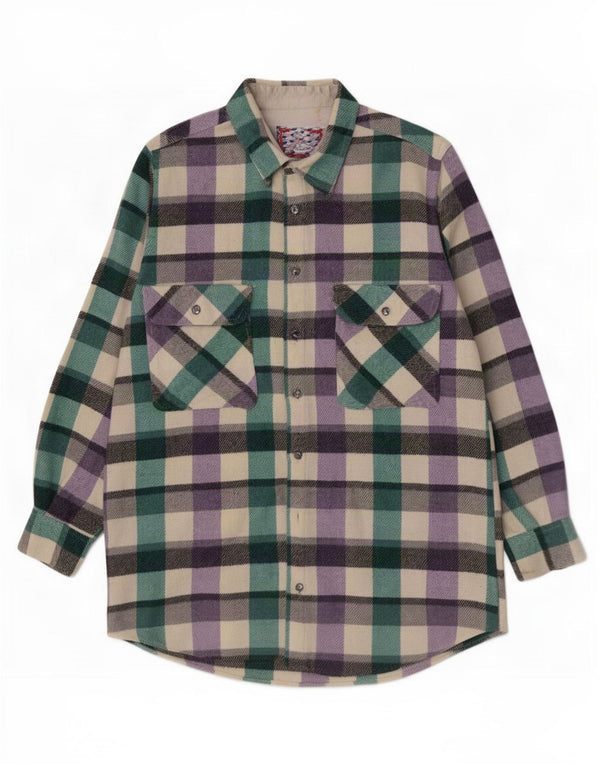 Azzurra Chemise Flanelle XL Laine à Carreaux Multicolore Homme