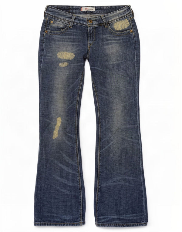 Levi's Jean Bootcut Taille Basse Femme 572 Effet Déchiré W28 L30 Bleu Coton