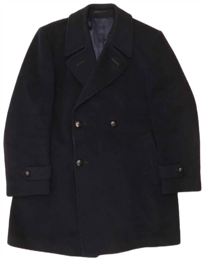 vintage Homme Double Breasted Coat UK 40 Grand Bleu Marine