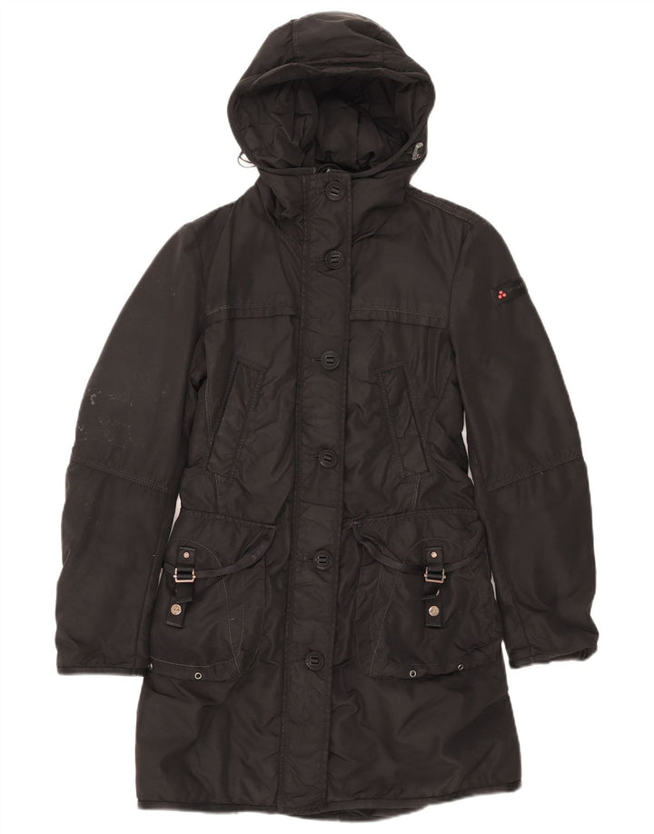 PEUTEREY Manteau matelassé à capuche IT 40 Small Noir Polyamide Femme