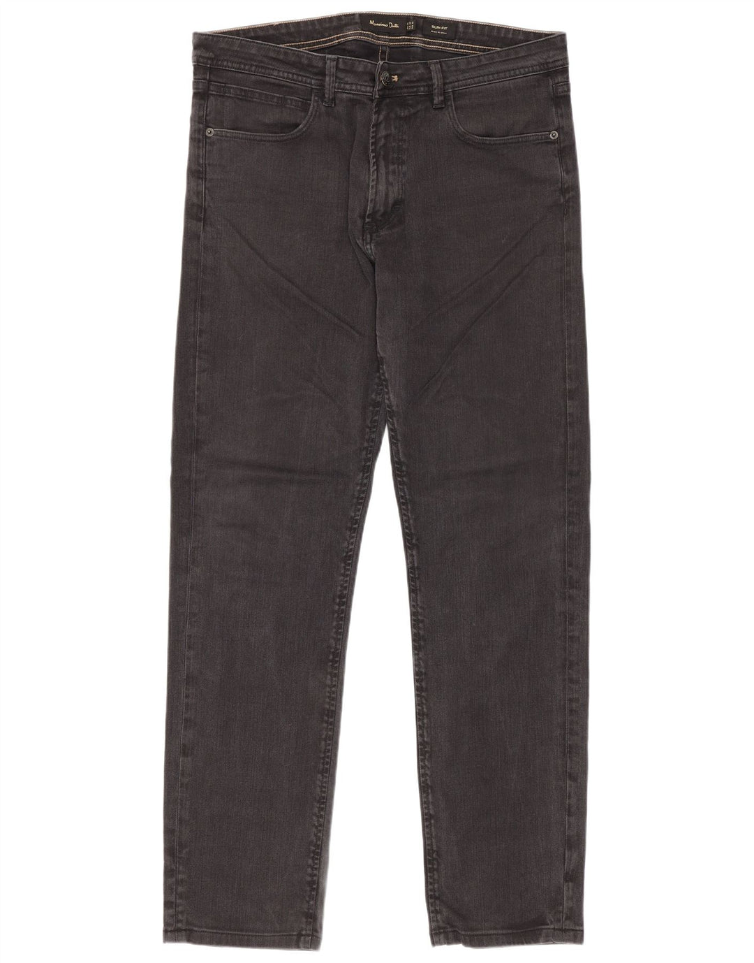 Massimo Dutti Jean slim pour homme EU 42 Large W32 L30 Gris Coton
