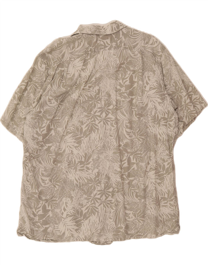 EDDIE BAUER Mens Relaxed Fit Short Sleeve Shirt Large Grey Linen Vintage Eddie Bauer and Second-Hand Eddie Bauer from Messina Hembry 