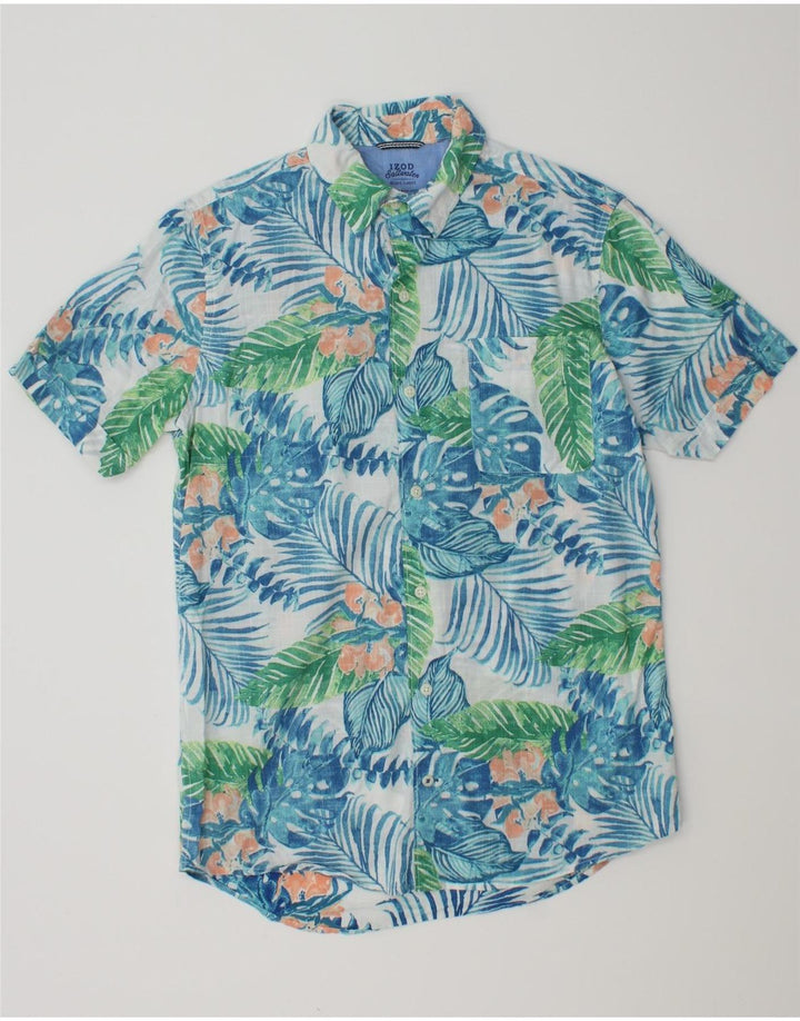 IZOD Chemise à manches courtes pour homme Salt Water Petit bleu floral