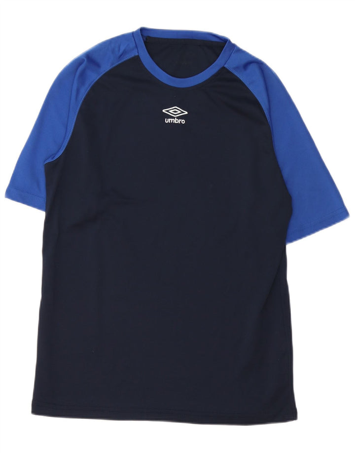 Umbro Homme T-Shirt Haut Petit Bleu Marine Colorblock Polyester