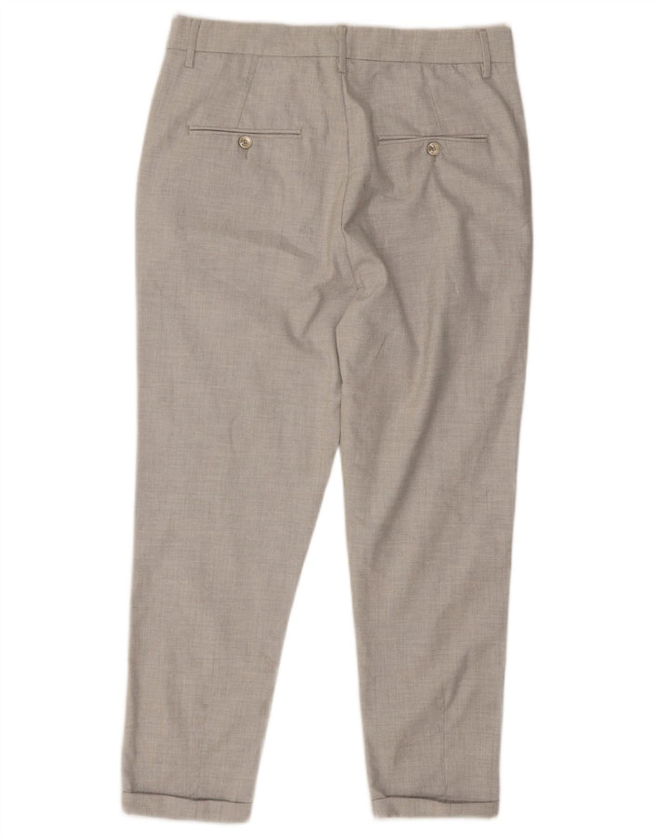 Zara Pantalon Chino Pegged Homme EU 40 Moyen W31 L24 Gris Polyester