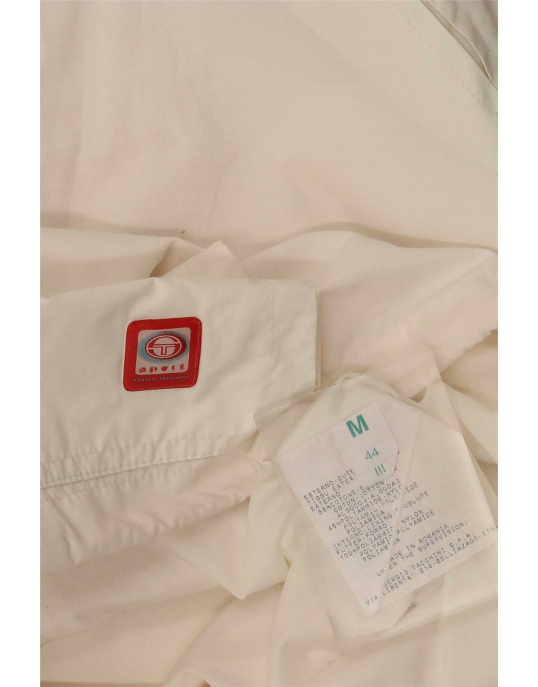 Sergio Tacchini Veste coupe-vent pour femme UK 14 Coton blanc moyen