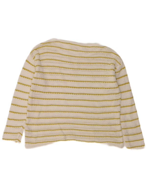 Fat Face Pull col bateau pour femme UK 18 XL Coton rayé blanc