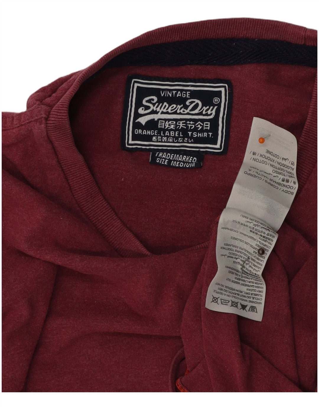 SUPERDRY T-Shirt Homme Coton Bordeaux Moyen