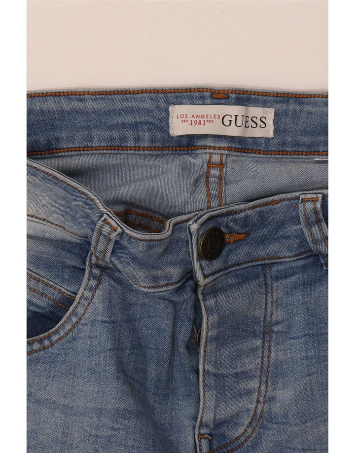 Guess Womens Crop Slim Jeans W30 L26 Bleu