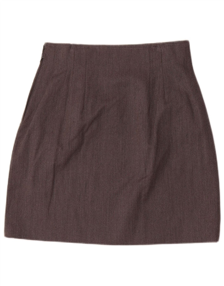 vintage Femmes 2 Bouton 2 Pièces Jupe Ensemble UK 12 Moyen W28 Gris Rayé