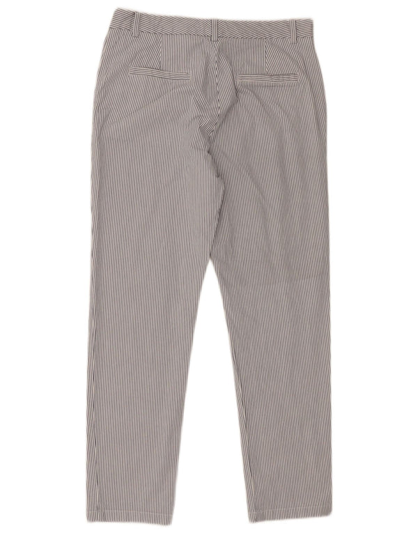 Marks & Spencer Pantalon Chino Femme UK 12 Medium W32 L28 Blanc Rayé