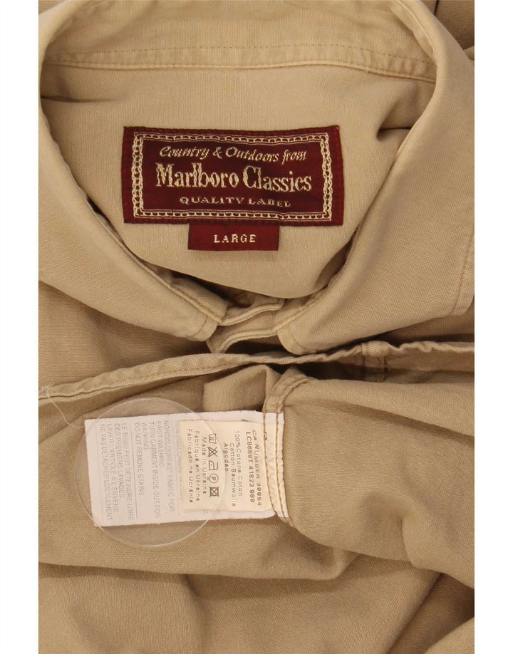 Marlboro Classics Chemise Homme Grand Coton Beige
