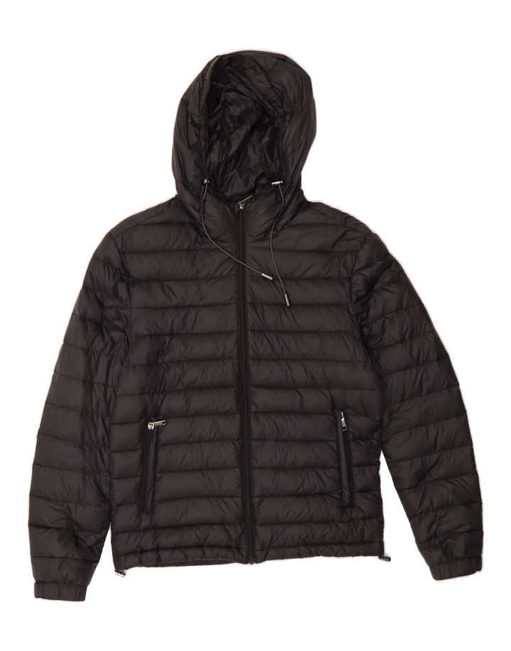 ZARA Mens Hooded Padded Jacket UK 36 Small Black Nylon Vintage Zara and Second-Hand Zara from Messina Hembry 