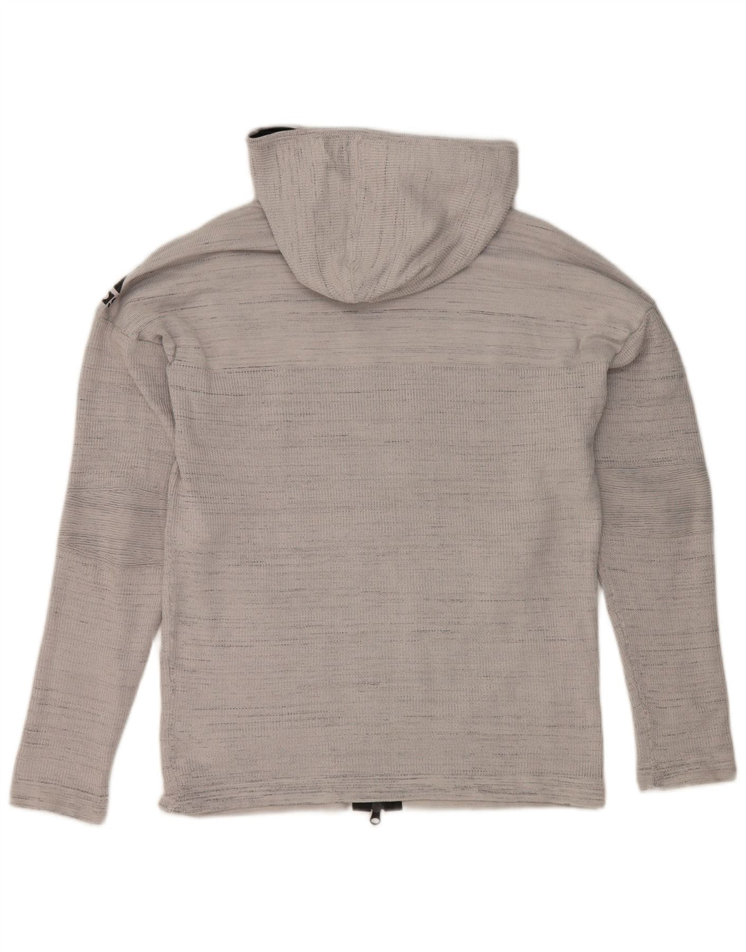 Adidas Pull à capuche zippé pour homme en polyester rayé gris moyen