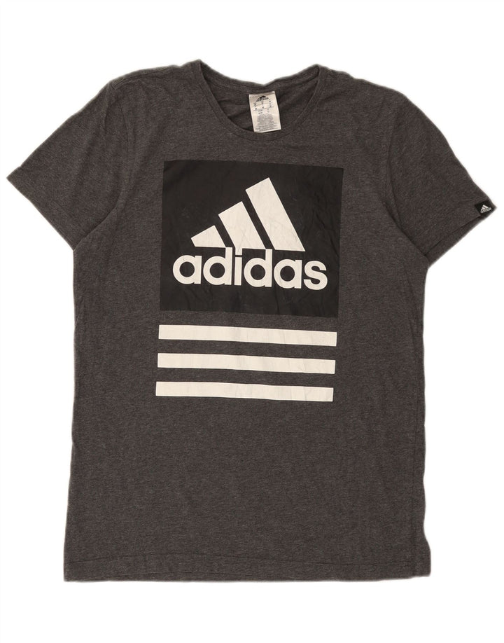 Adidas T-Shirt Graphique Homme Gris Moyen Coton