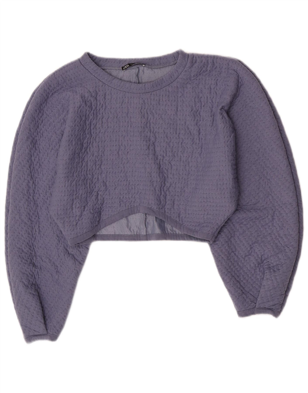 Zara Womens Crop Blouse Top UK 14 Large Violet