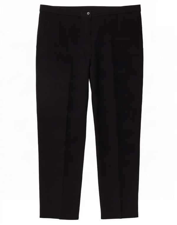 Marks & Spencer Pantalon court taille haute pour femme UK 20 2XL W38 L26 Bleu marine B