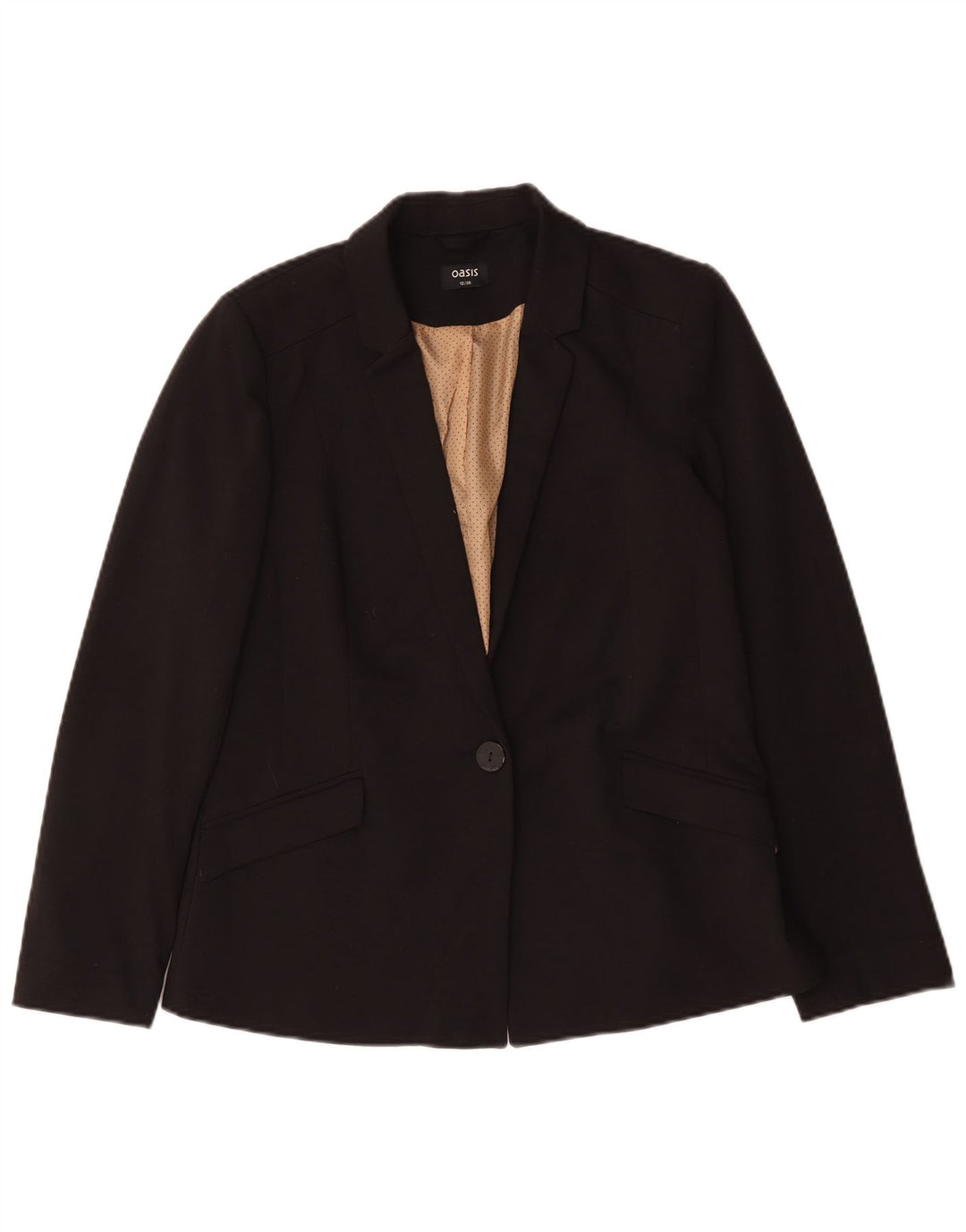 Oasis Veste Blazer 1 Bouton Femme UK 12 Noir Moyen Polyester