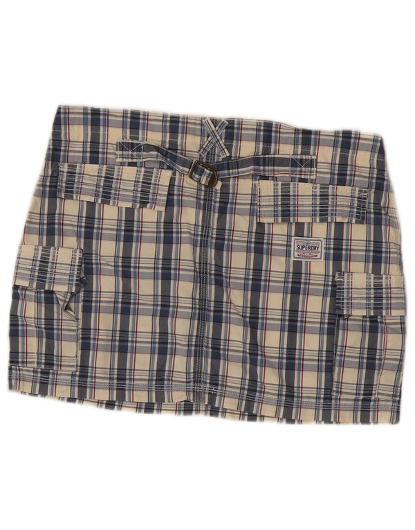 Superdry Femme Jupe Cargo Medium W30 Coton À Carreaux Multicolore