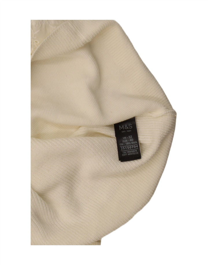 Marks & Spencer Pull col bateau pour femme UK 12 Blanc moyen