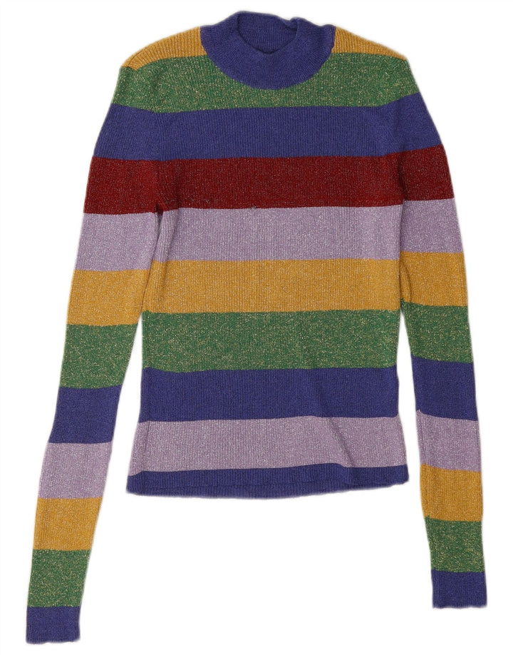 Zara Womens Blouse Top UK 10 Small Multicolore Rayé