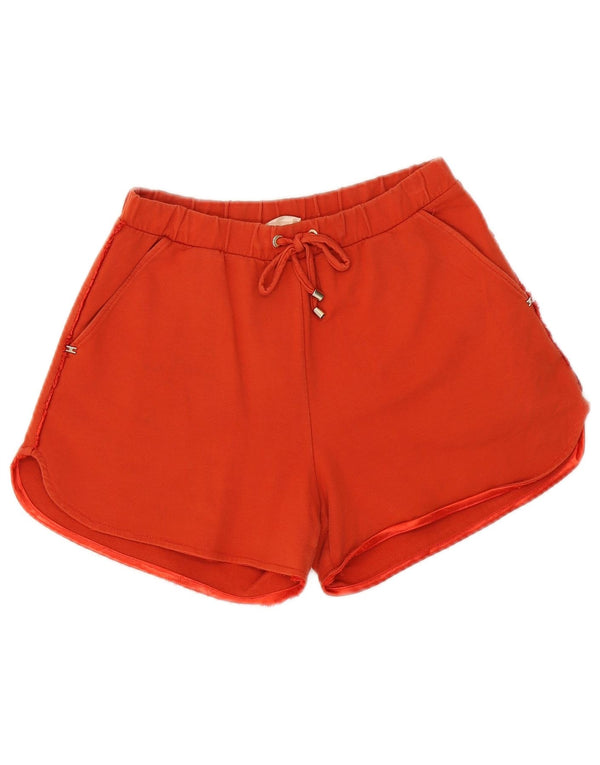 Elisabetta Franchi Short de sport graphique pour femme UK 10 Small Orange