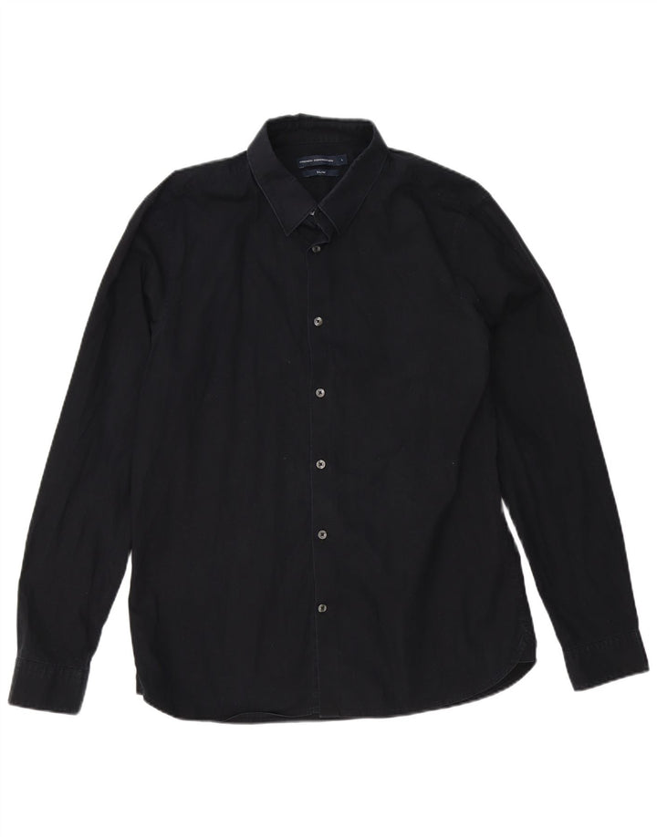 French Connection Chemise Slim Homme Bleu Marine Large Coton