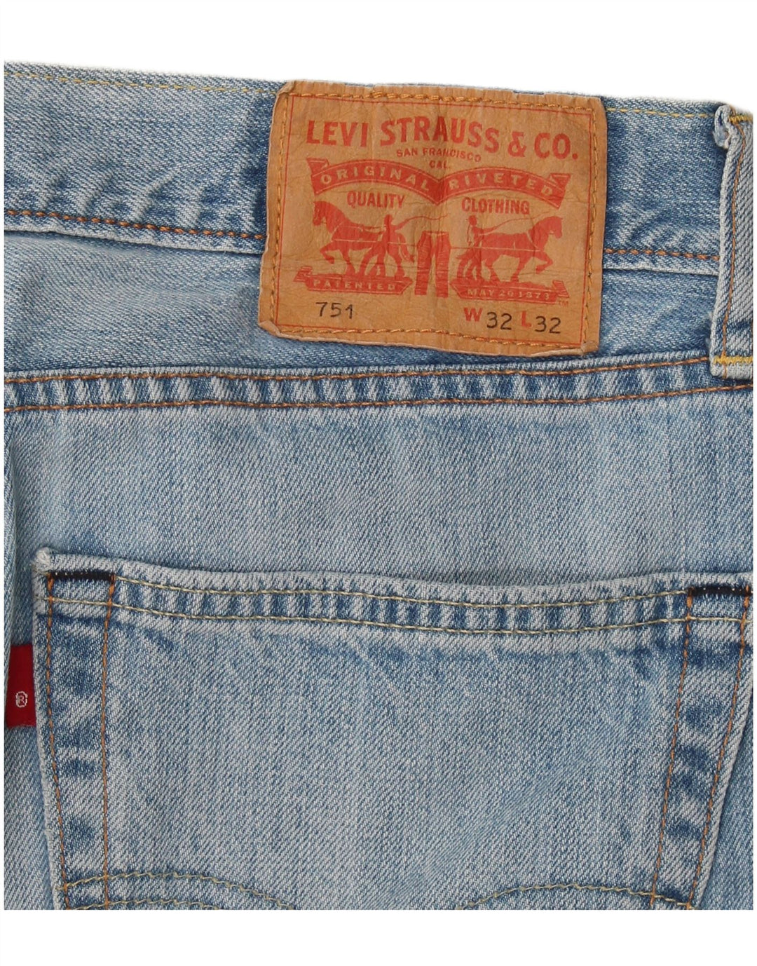Levi's Jean Droit 751 Homme Bleu W32 L32 Coton