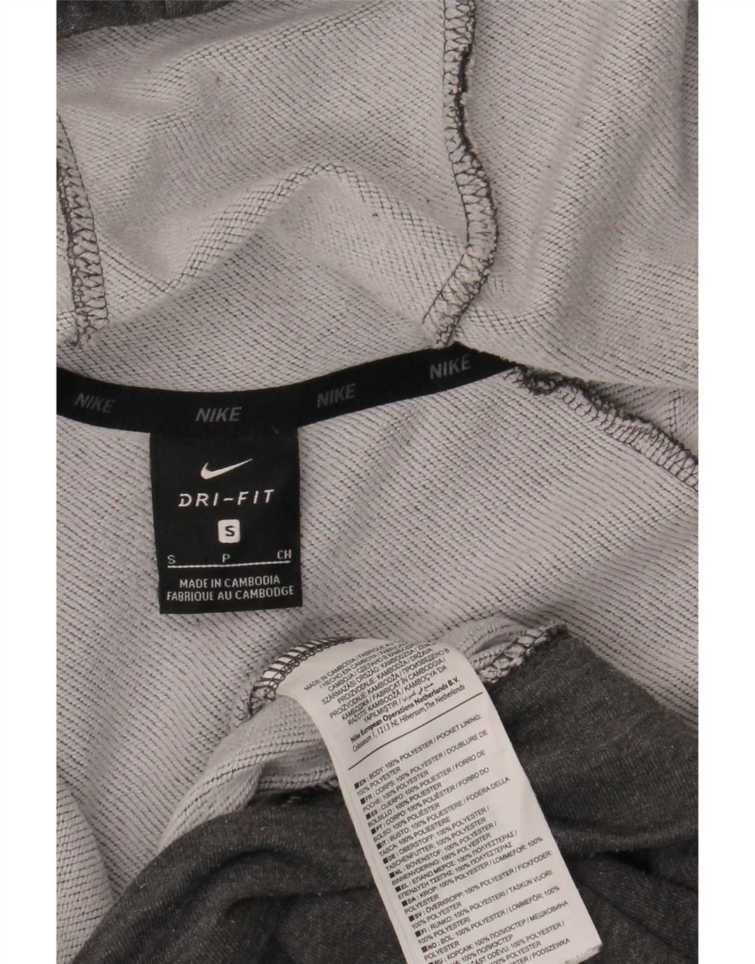 Nike Pull à capuche zippé Dri Fit pour homme Petit Gris Polyester