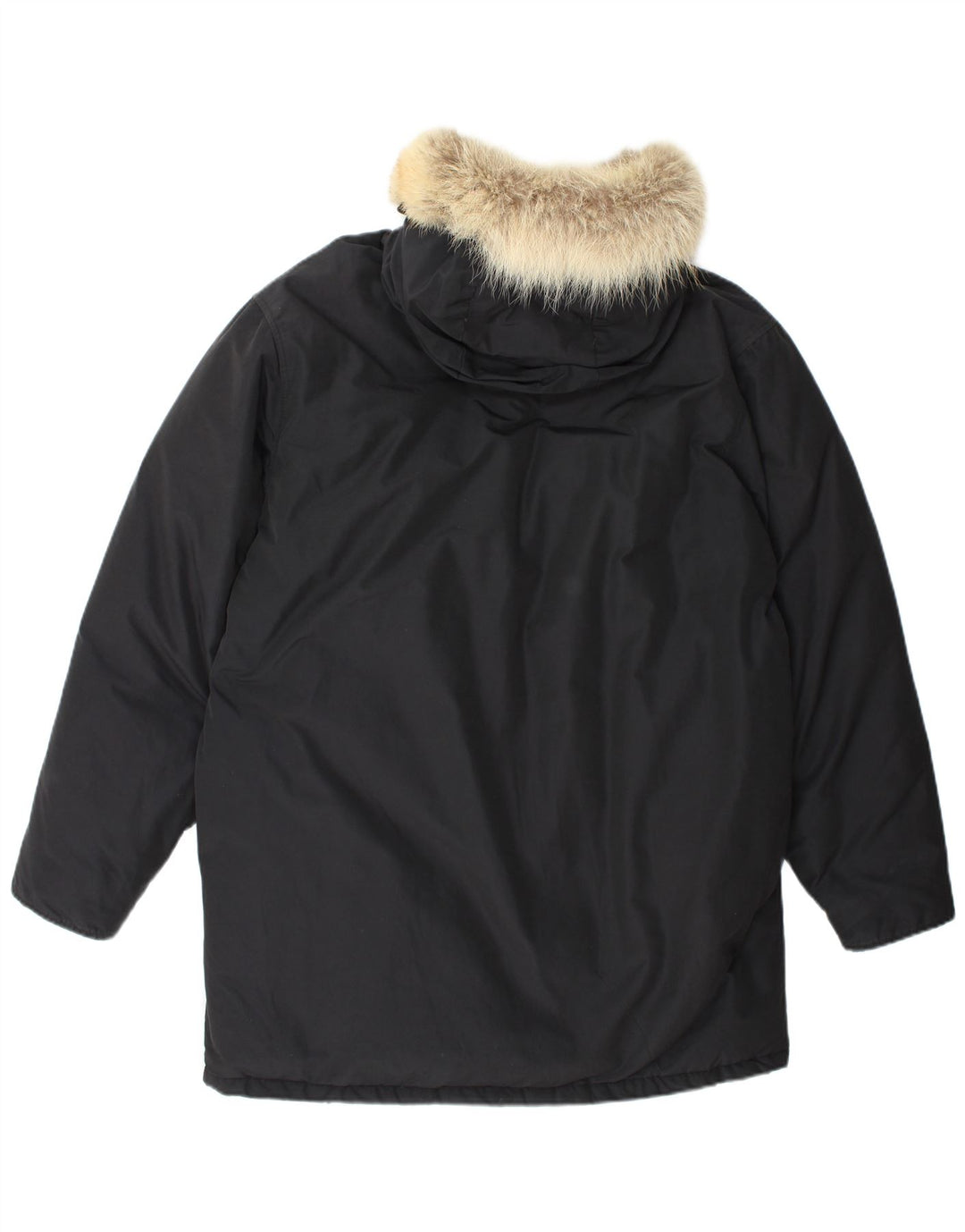 Woolrich Parka à capuche pour homme UK 40 Large Noir Coton