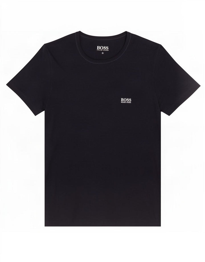 Hugo Boss Homme T-Shirt Top Petit Bleu Marine Coton