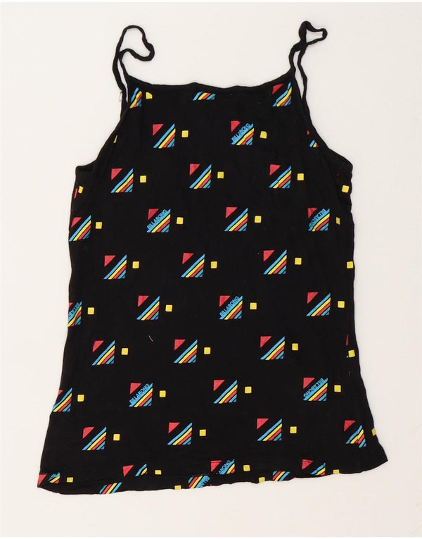 Billabong Womens Graphic Cami Top UK 10 Small Noir Géométrique Modal